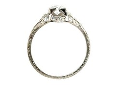 Deco Diamond Engagement Ring .73ct D VVS1 Ideal Platinum IGI Original 1920’s