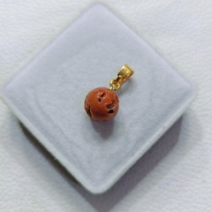 Natural Italian Orange Coral Round Beads Pendant Vintage Gemstone Handmade Gift