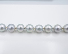 14k Light Blue Pearl Necklace Strand Yellow Gold 8.6mm 16″ Cultured NG1946