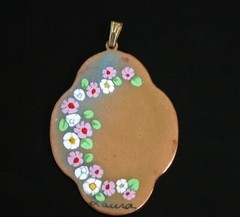 Vtg Artisan Copper Enamel Butterfly Pendant 70s Boho Chic Hippy by LAURA S7