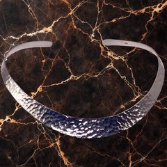 VINTAGE STERLING SILVER 925 HAMMERED CHOKER/COLLAR NECKLACE 41.99grams 169.99 !