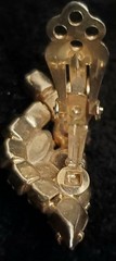 VTG Rhinestone Swirl Brooch Prong And Earing Set Ruby Red Marquise & Red AB NICE