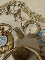VTG Gold Plated Jewelry Lot Scrap 1/2 Lb Non Magnetic Victorian Rhinestone Grams