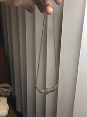 1. Vintage Statement Necklace, 1/2 CT Lab Created Diamonds, 14kt Gold over Brass