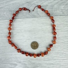 Vintage Possibly Antique Hand Knotted Carnelian Beaded Necklace Needs a Clasp