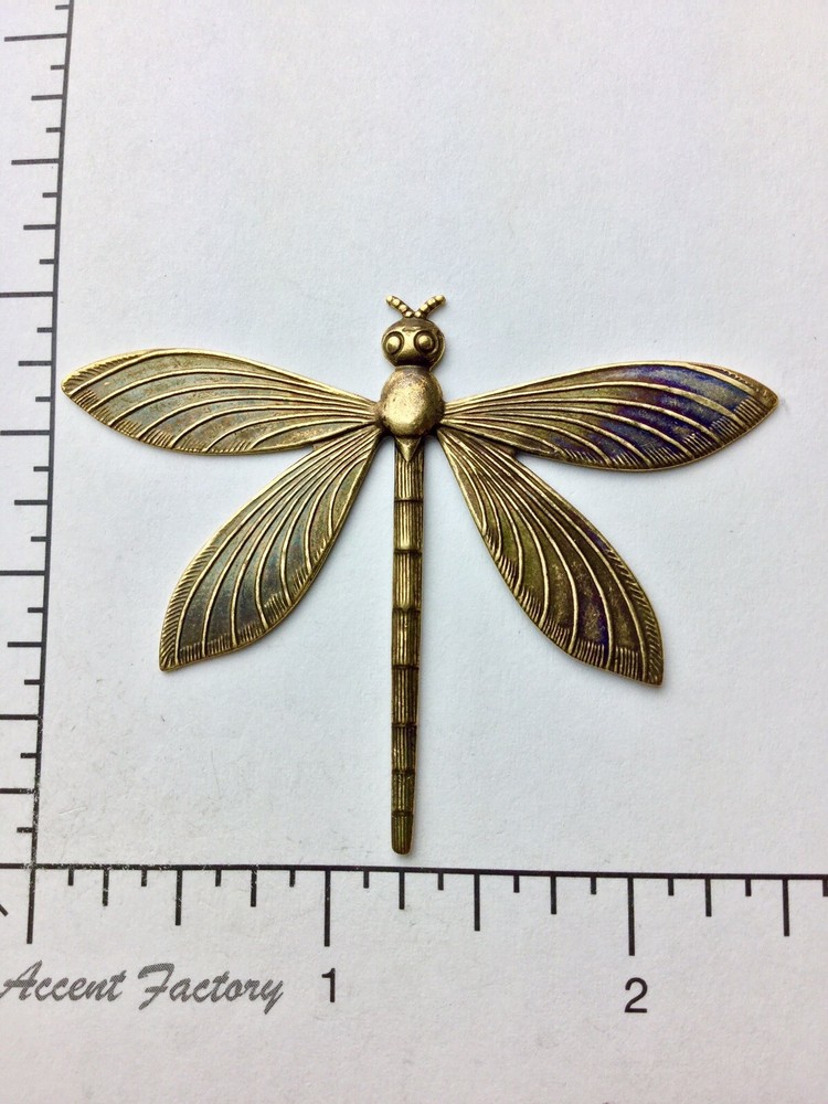 34593 Brass Oxidized Large Dragonfly Jewelry Finding