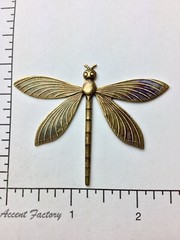 34593 Brass Oxidized Large Dragonfly Jewelry Finding