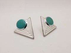 1970’s-80’s Era Stylish Stud/ Post Earrings Vintage Fashion Jewelry Plastic Nice