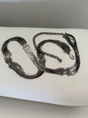 Vintage Silver Tone Multi-Strand Mesh Belt / Necklace