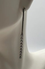 Vintage Rhinestone Dangle Pierced Post Earrings