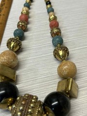 VTG Beaded Necklace Chunky Various Colors and Materials 24”. FREE SHIPPING