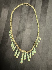 Antique Art Deco Stamped Brass Fringe Necklace – Marked Germany