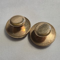 Shirt Studs Collar Stud Cufflinks 14k Gold Plated Very Fine Repouse Nautilus