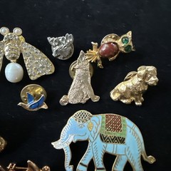 Animals Dogs Fish Birds Brooch Pin Lot MCM Jewelry Insects