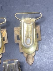 Vintage Art Deco Brass Toned & Black Pendant Statement Jewelry