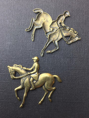 40183 Brass Oxidized Equestrian & Horse Jewelry Finding