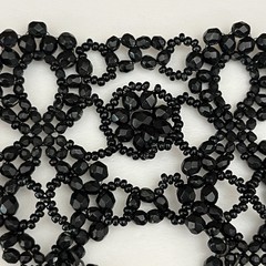 Vintage Anouska Hempel Black Glass Bead Choker Necklace Victorian Gothic