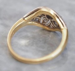 Art Deco Style Round Cut Lab Created Diamond 14K Yellow Gold FN Engagement Ring