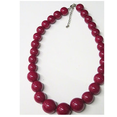 Vintage Red Graduated Bead Statement Necklace Chunky Retro Estate Jewelry