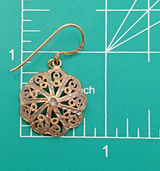 925 MD Vermeil Filigree Drop Earrings 1.5in Sterling Silver 5g Gold Wash Estate
