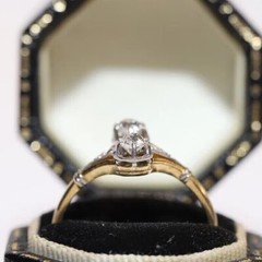 Art Deco Round Cut Lab Created Diamond 14K Yellow Gold Finish Engagement Ring