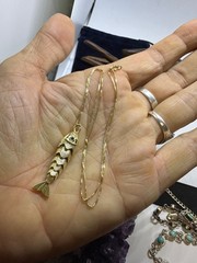 18″ Women’s Sterling Silver Gold Covered 1″ Articulated Fish Pendant Necklace