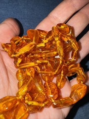 Genuine Baltic Amber Bead Necklace • Polished Honey Amber Nuggets
