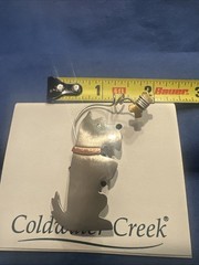 Vtg Coldwater Creek Sterling Silver 925 Scottie Dog Pin Brooch with Bone On Card