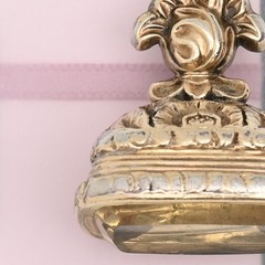 Antique Victorian Natural Citrine LARGE Gold Plate Flower Fob Charm Pendant