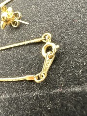 VTG Avon Set of 3 Necklace and Earring Giftset Lot 80’s Asymmetrical Gold Tone