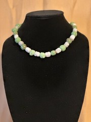 Vintage white and green necklace.