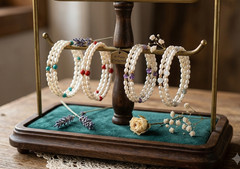 Set of 4 Freshwater Cultered Pearl Coil Wrap Bracelets Lot E5