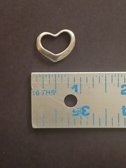 Vintage Sterling Silver Open Heart Pendant .75 in