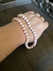 Vintage Les Bernard Pink Angel Skin Coral Beaded Choker Necklace 15” L