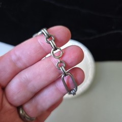 Vintage Sterling Silver 925 Oval Links Chain Bracelet 7,5″ L 12.5 g