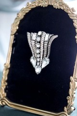 Vintage Eisenberg Original Sterling Crystals Art Deco Style Brooch