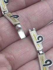 VTG MARGOT DE TAXCO MEXICO MODERNIST STERLING SILVER 925 ENAMEL NECKLACE