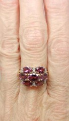 VINTAGE 10K YELLOW GOLD PINK TOURMALINE DIAMOND RING – SIZE 7 – LB2964
