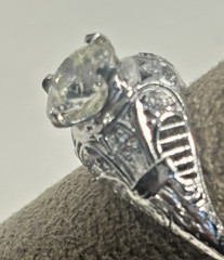 Antique Old Mine Cut Natural Diamond Engagement Ring 1.35 ct Platinum