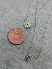 Vtg Silver Tone Flower Pendant 925 Sterling Chain Link Necklace 17.75″