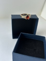 Vintage Red Cubic Zirconia Ring Gold Plated Womens Size 8.5