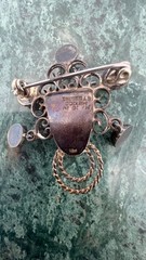 Aztec Black Onyx Bezel Set Face Mask Brooch Sterling Silver 925