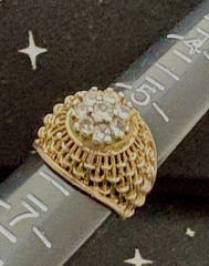 Vintage Cocktail Ring 8 Clear Stone Cluster Dome Ring Size 6
