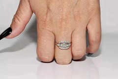 2.35Ct Art Deco Style Lab Created Diamond Engagement 14K White Gold Finish Ring