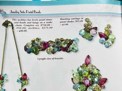 Vintage Verified JULIANA D&E Pastel Glass Beads Bracelet Brooch Earring Set