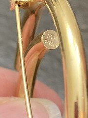 Estate Vintage 1 5/8″ PBD 14K Polished Yellow Gold Circle Spiral Pin/Brooch 4.5g