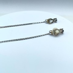 Silver-Tone Bezel Faceted Rhinestone Dangle Long Linear Drop Clip-On Earring