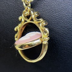 Wedgwood Jasper Reversible Necklace with Swing Cameo Cameo Pink&White Necklace