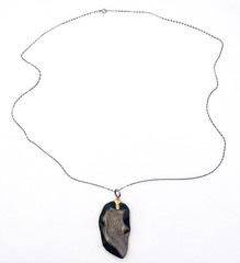Vintage 925 Sterling Silver Vermeil Druzy Agate Pendant Necklace 28 in