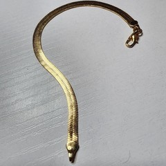 Vintage Lady Remington Bracelet Yellow Gold Plated Serpentine Floral Snake 7″ In